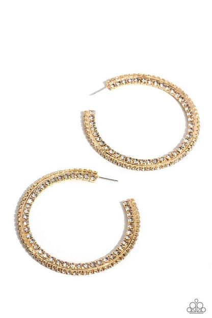 Paparazzi Earring ~ Scintillating Sass - Gold