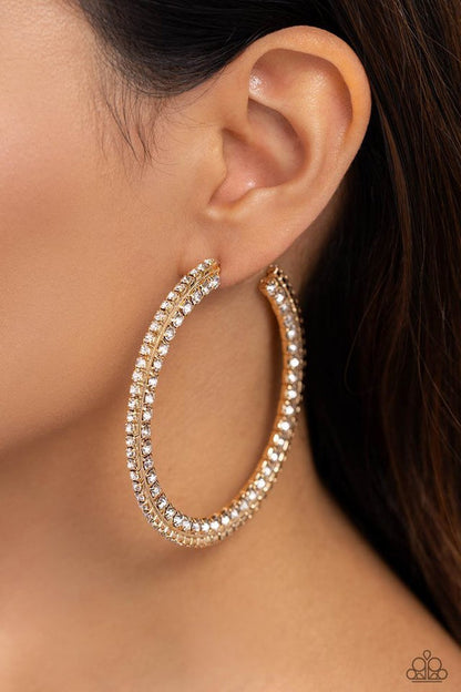 Paparazzi Earring ~ Scintillating Sass - Gold